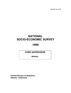 NATIONAL SOCIO-ECONOMIC SURVEY 1999 CORE SUPERVISOR