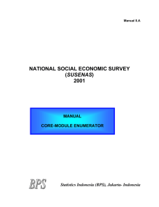 NATIONAL SOCIAL ECONOMIC SURVEY SUSENAS 2001