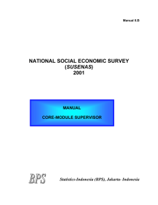 NATIONAL SOCIAL ECONOMIC SURVEY SUSENAS 2001