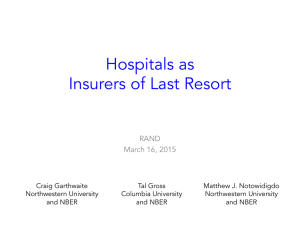 Hospitals as Insurers of Last Resort RAND March 16, 2015