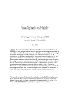 Income Maximization and the Selection and Sorting of International Migrants