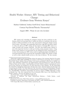 Health Worker Absence, HIV Testing and Behavioral Change: Evidence from Western Kenya