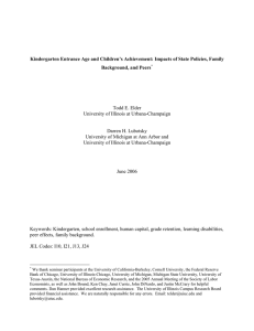 Kindergarten Entrance Age and Children’s Achievement: Impacts of State Policies,... Background, and Peers
