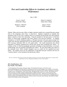 Peer and Leadership Effects in Academic and Athletic Performance