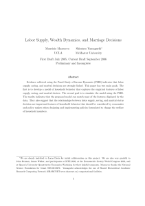 Labor Supply, Wealth Dynamics, and Marriage Decisions