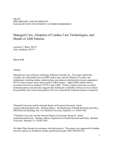 Managed Care, Adoption of Cardiac Care Technologies, and