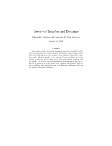 Intervivos Transfers and Exchange March 25, 2005