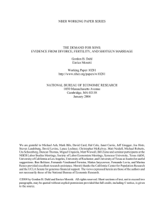 NBER WORKING PAPER SERIES THE DEMAND FOR SONS: Gordon B. Dahl