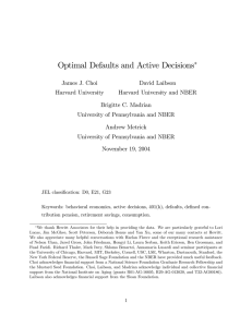 Optimal Defaults and Active Decisions