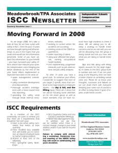 ISCC N Moving Forward in 2008 EWSLETTER