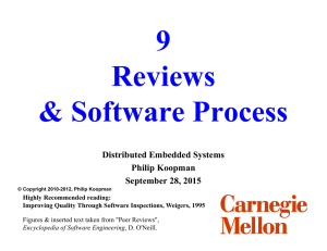 9 Reviews &amp; Software Process Distributed Embedded Systems