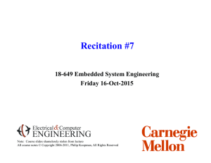 Recitation #7 18-649 Embedded System Engineering Friday 16-Oct-2015