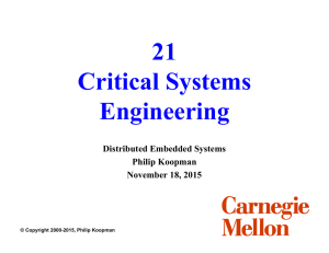 21 Critical Systems Engineering Distributed Embedded Systems