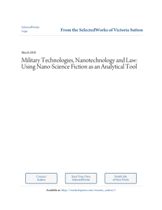 Military Technologies, Nanotechnology and Law: From the SelectedWorks of Victoria Sutton