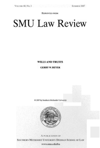 SMU Law Review www.smu.edullra A 60, No.3