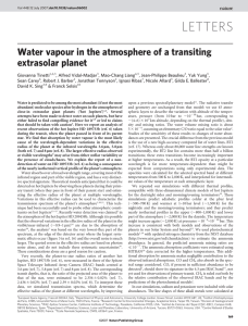 LETTERS Water vapour in the atmosphere of a transiting extrasolar planet