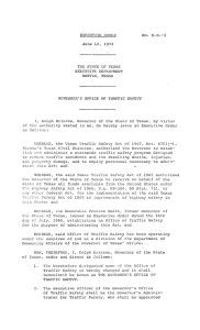 EXECUTIVE ORDER No. D.B.-3 June 12, 1973 THE SrfATE OF TEXAS