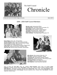 Chronicle  The Staff Council 2004 - 2005 Staff Council Members