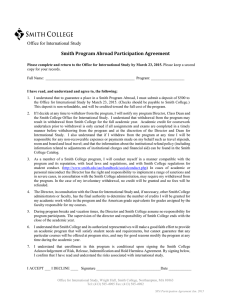Smith Program Abroad Participation Agreement Office for International Study