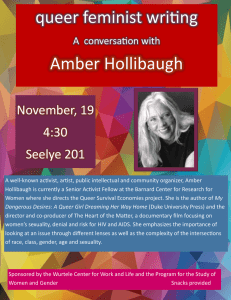 queer feminist writing Amber Hollibaugh November, 19 4:30