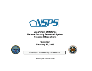 Department of Defense National Security Personnel System Proposed Regulations Overview