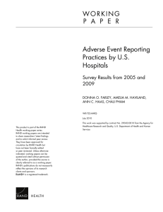 W O R K I N G Adverse Event Reporting