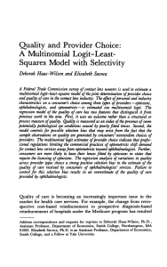 Squares Quality Multinomial Logit-Least- Model with Selectivity