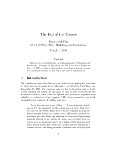 The Fall of the Towers Franz-Josef Ulm M.I.T./CEE/1-263 — Modeling and Simulations