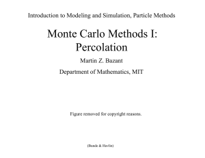 Monte Carlo Methods I: Percolation