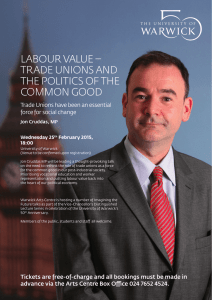 LABOUR VALUE – TRADE UNIONS AND THE POLITICS OF THE COMMON GOOD