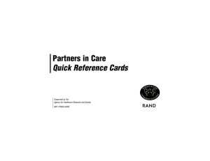 Partners in Care Quick Reference Cards R Supported by the