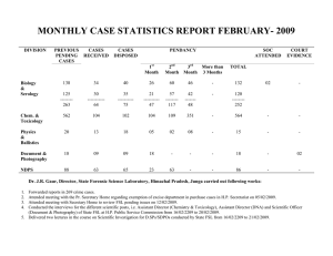 MONTHLY CASE STATISTICS REPORT FEBRUARY- 2009
