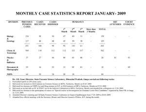 MONTHLY CASE STATISTICS REPORT JANUARY- 2009