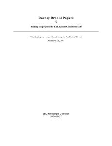 Barney Brooks Papers 9 EBL Manuscripts Collection 2004-10-27