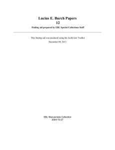 Lucius E. Burch Papers 12 EBL Manuscripts Collection 2004-10-27