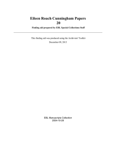 Eileen Roach Cunningham Papers 20 EBL Manuscripts Collection 2004-10-28
