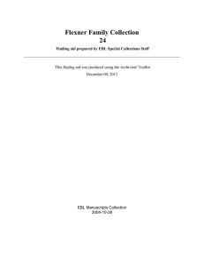 Flexner Family Collection 24 EBL Manuscripts Collection 2004-10-28