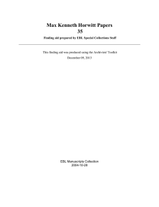 Max Kenneth Horwitt Papers 35 EBL Manuscripts Collection 2004-10-28
