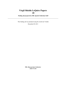 Virgil Shields LeQuire Papers 39 EBL Manuscripts Collection 2004-10-29