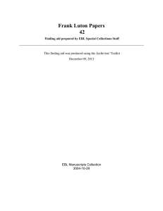 Frank Luton Papers 42 EBL Manuscripts Collection 2004-10-29