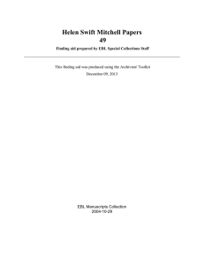 Helen Swift Mitchell Papers 49 EBL Manuscripts Collection 2004-10-29