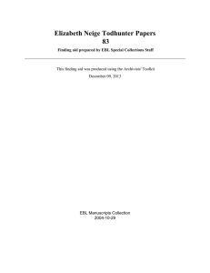 Elizabeth Neige Todhunter Papers 83 EBL Manuscripts Collection 2004-10-29