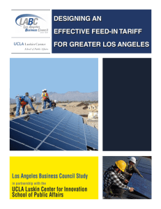 DESIGNING AN EFFECTIVE FEED-IN TARIFF FOR GREATER lOS ANGElES