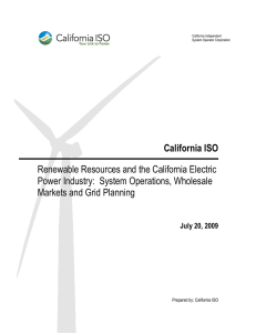 California ISO  Renewable Resources and the California Electric