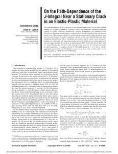 On the Path-Dependence of the in an Elastic-Plastic Material J Dorinamaria Carka