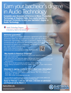 Earn your bachelor’s degree in Audio Technology