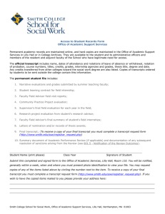 Access to Student Records Form Office of Academic Support Services