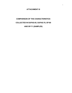 ATTACHMENT III COMPARISON OF THE CHARACTERISTICS COLLECTED IN SUPAS-85, SUPAS-76, SP-80