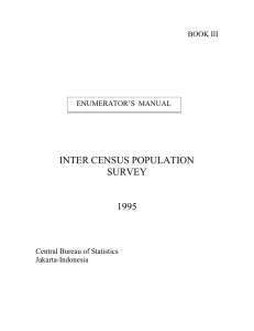 INTER CENSUS POPULATION SURVEY 1995 BOOK III