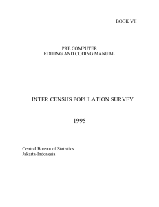 1995 INTER CENSUS POPULATION SURVEY BOOK VII PRE COMPUTER